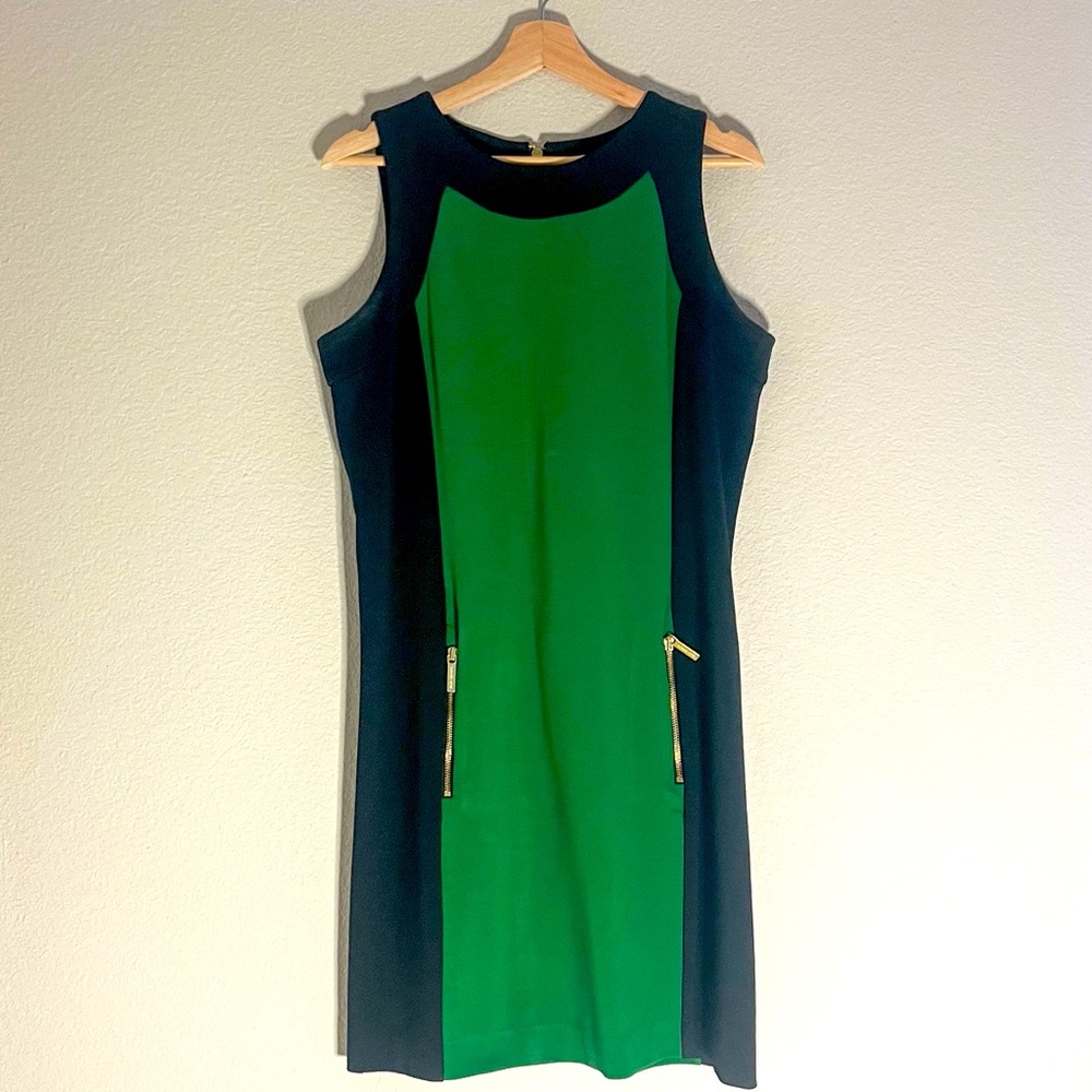 Michael Kors size L dress with gold zippers.